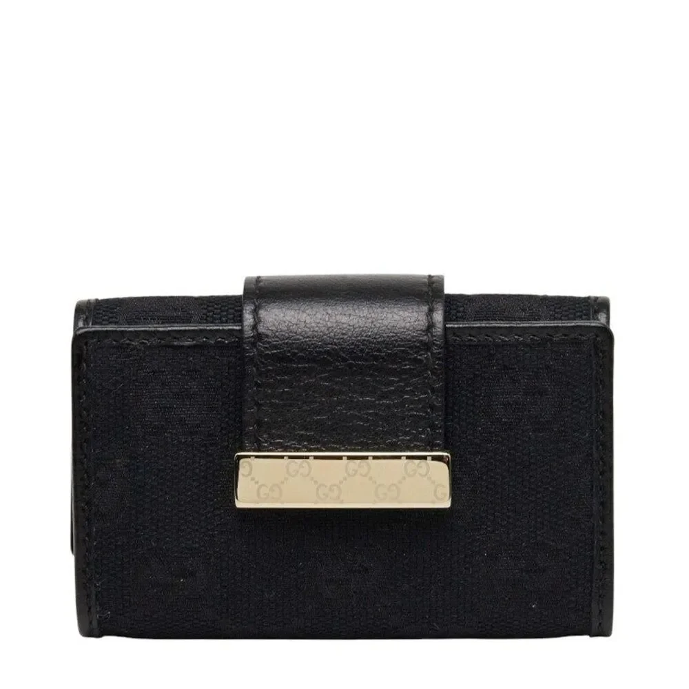 Gucci GG Canvas Logo Plate Key Case
