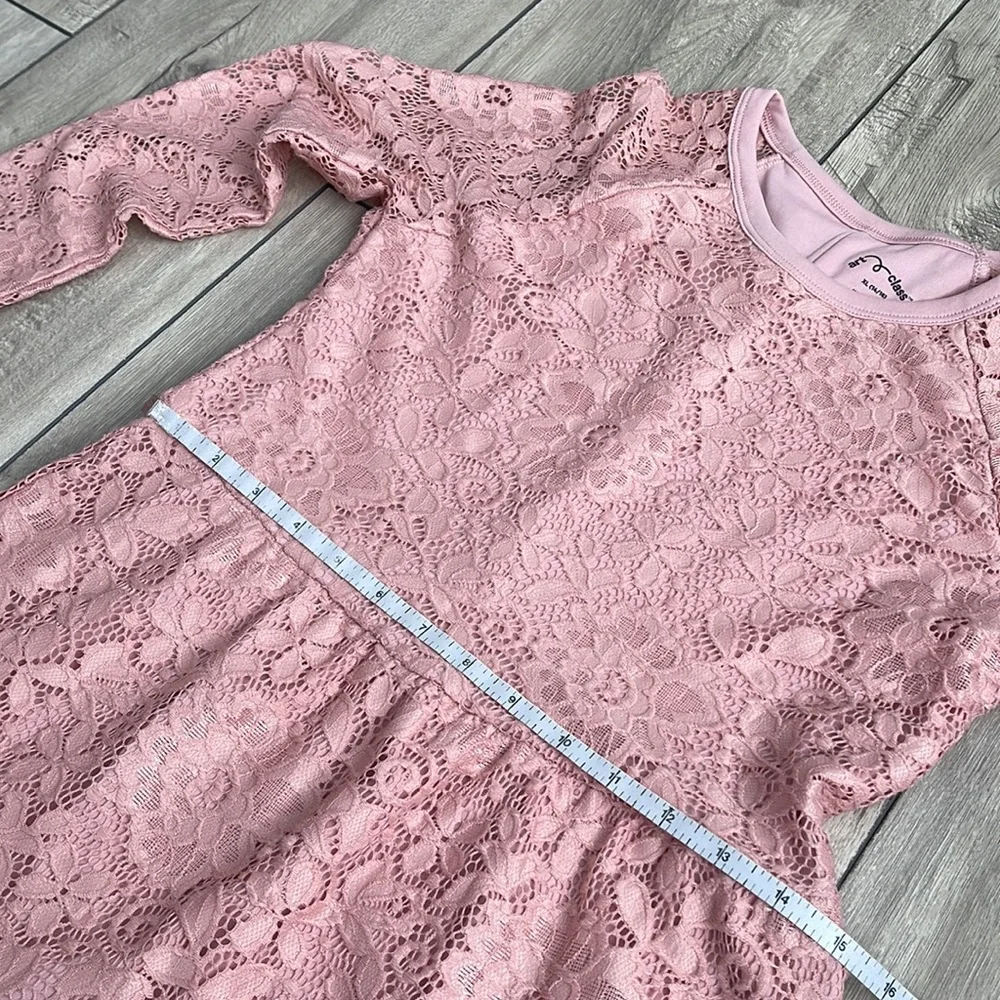Art Class Girl Rose Stretch Lace Dress Size XL (14/16)