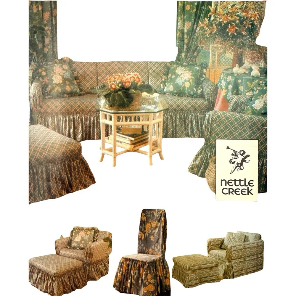 VTG 1985 Butterick Sewing Pattern Nettle Creek Furniture Wrap & Tie OS #3093