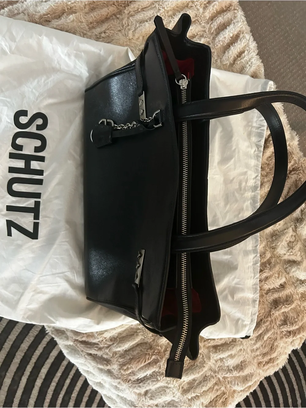 SCHUTZ black leather