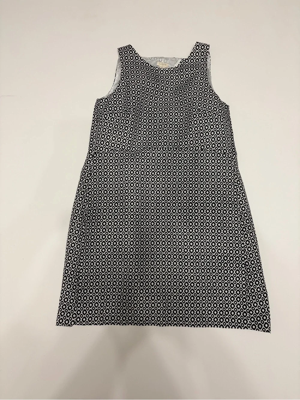 J. Crew Black and White Geometric Backless Dress size 0 with side zipper cute
