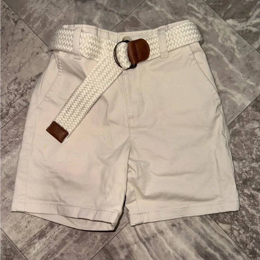 Gymboree Boys Tan Belted Chino Shorts Size 4T