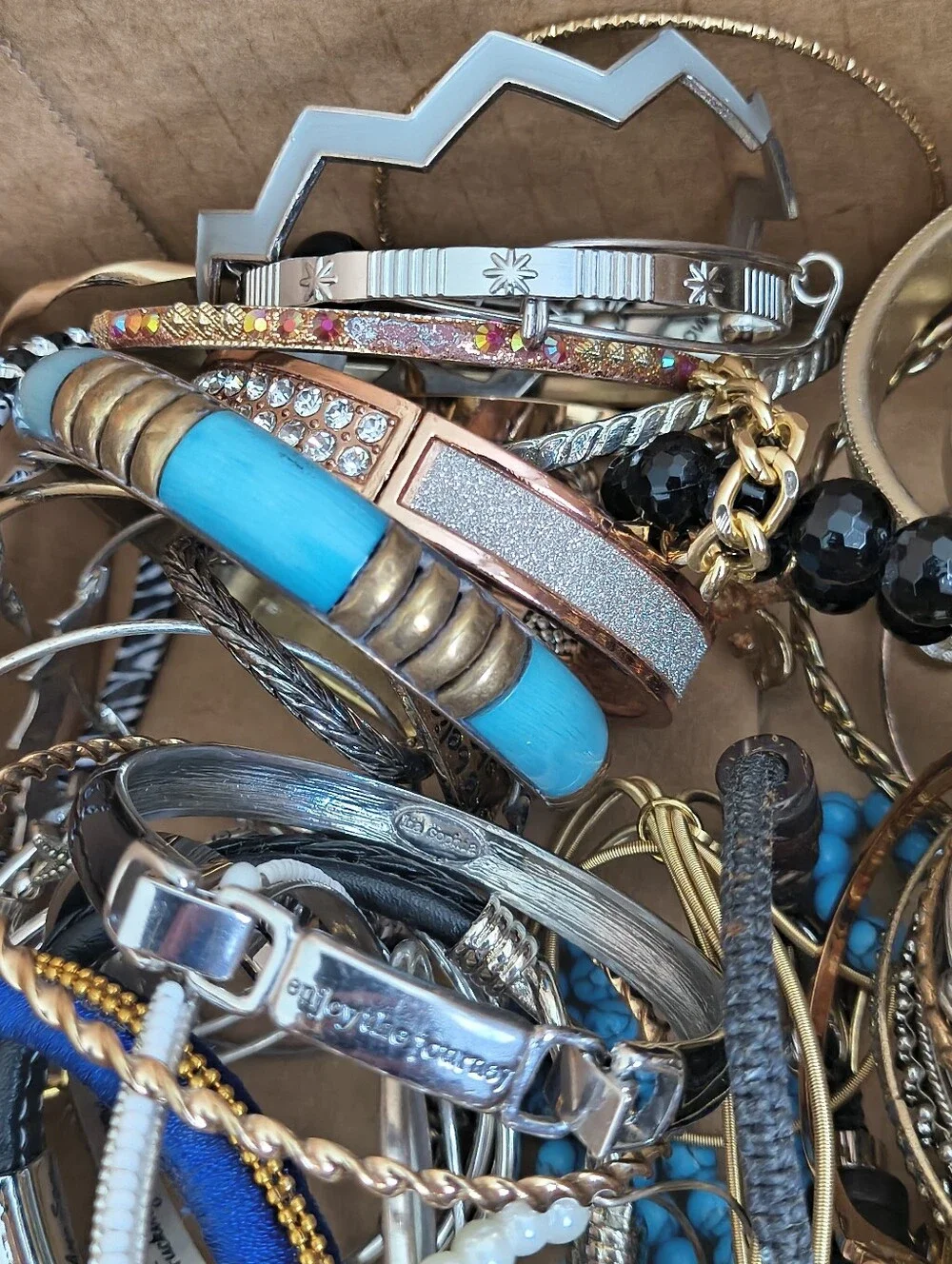 60 Bangle Bracelets For $30! Mixed Variety. All Wearable. Lot #3