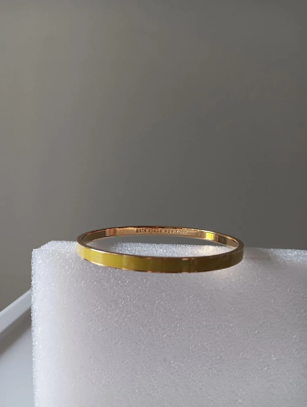 Kate Spade So Far So Good Enamel Bangle Bracelet Yellow Gold 2.5