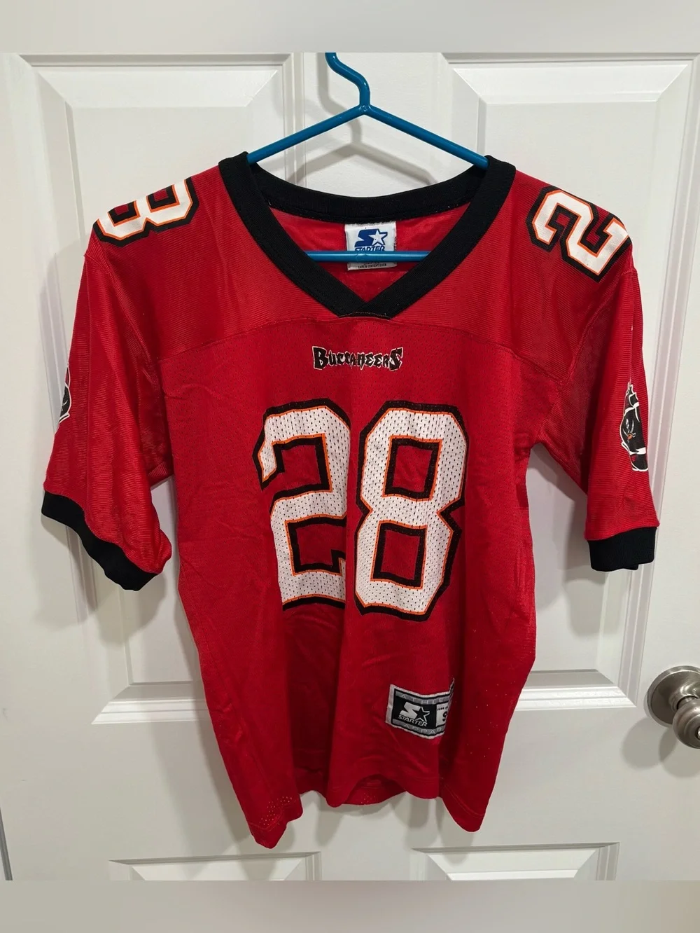 Vintage Starter Tampa Bat Buccaneers Warrick Dunn #28 Football Jersey Boys Small