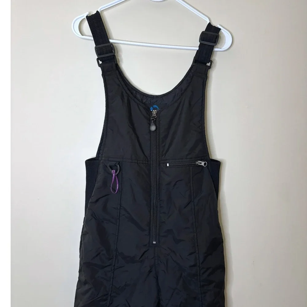 Rawik Kids Black Insulated Snow Bibs Overalls Size Large Winter Outdoor Warm