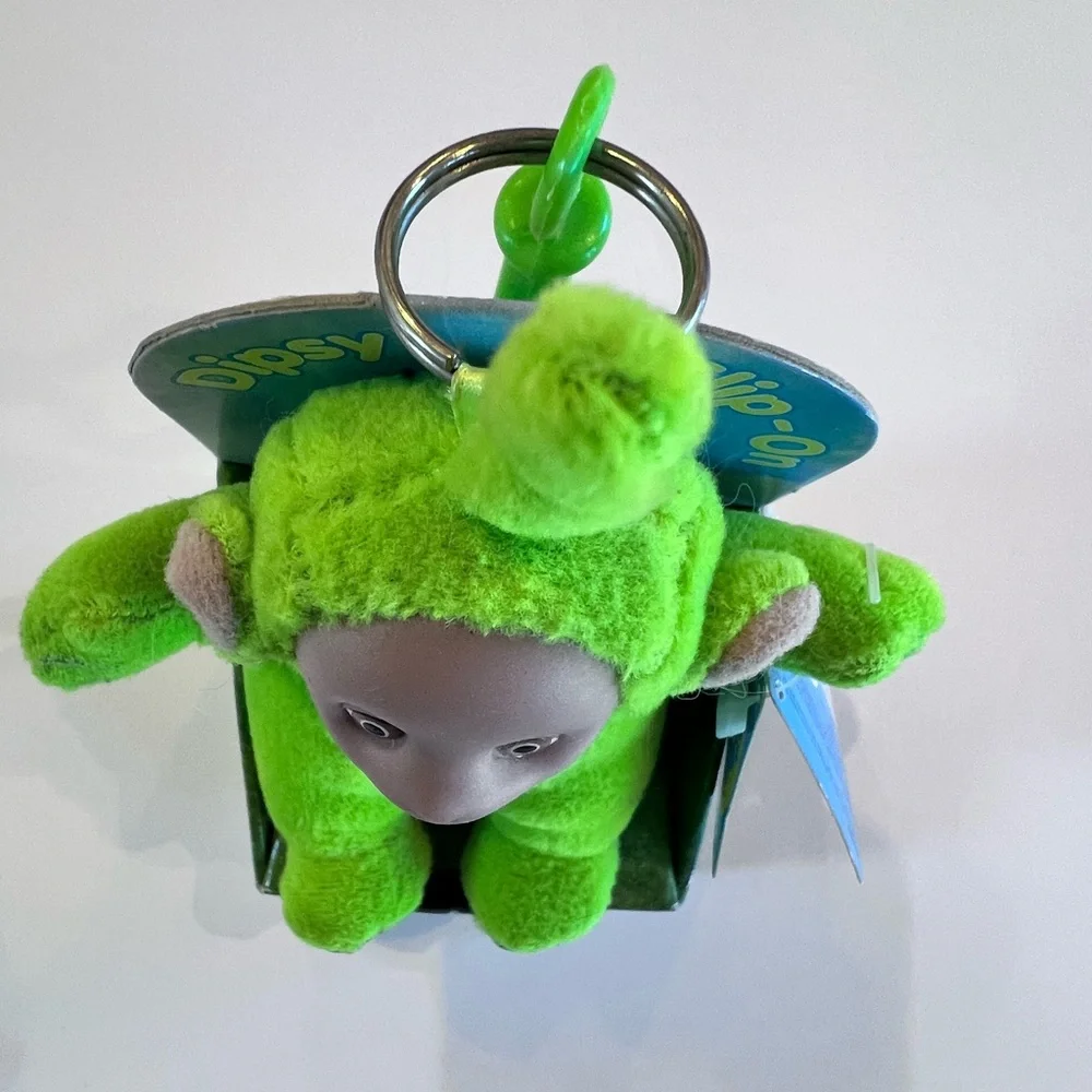 Dipsy Green Teletubbies Clip-on Vintage Collectible in original packaging & tags