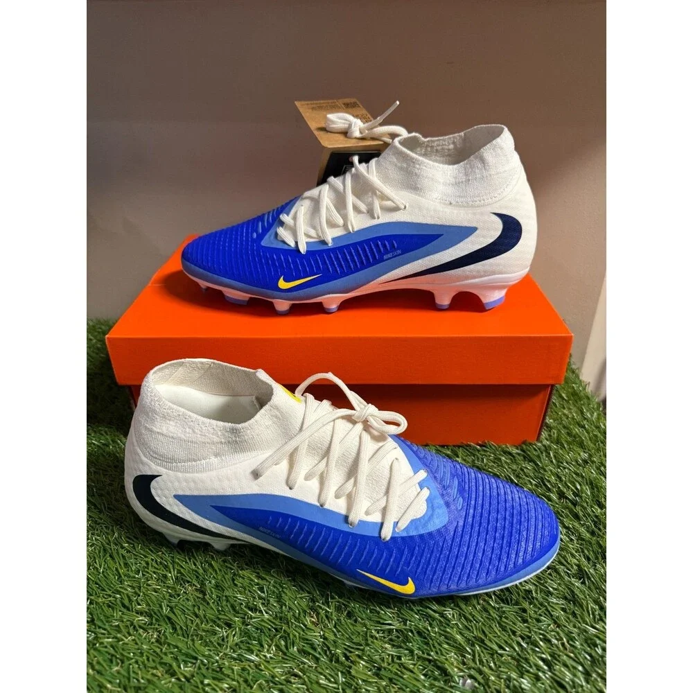 Mens 9 Nike Phantom Luna II Academy FG/MG Soccer Cleats Blue White HQ2279-400