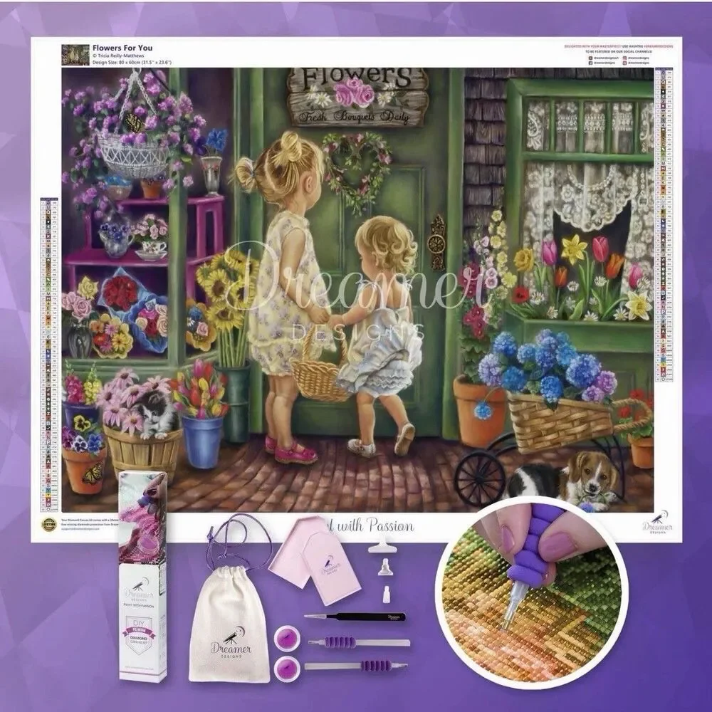 Dreamer Designs Diamond Art Painting Square Kit Flowers For You By Tricia Reilly
