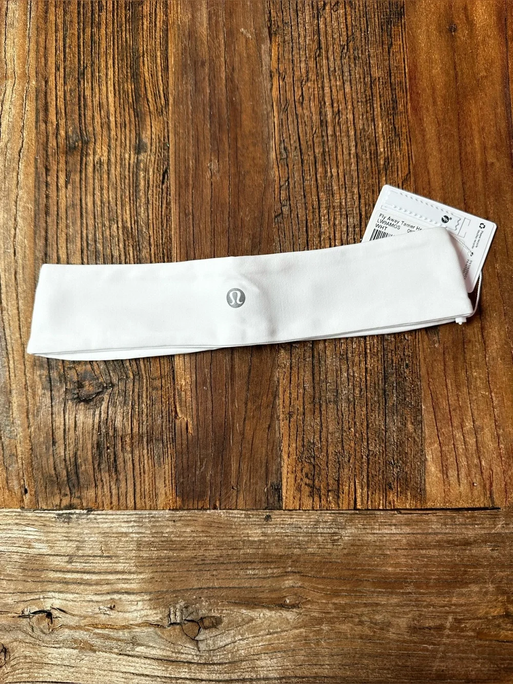 lululemon athletica White Slim Performance Headband with Reflective Logo