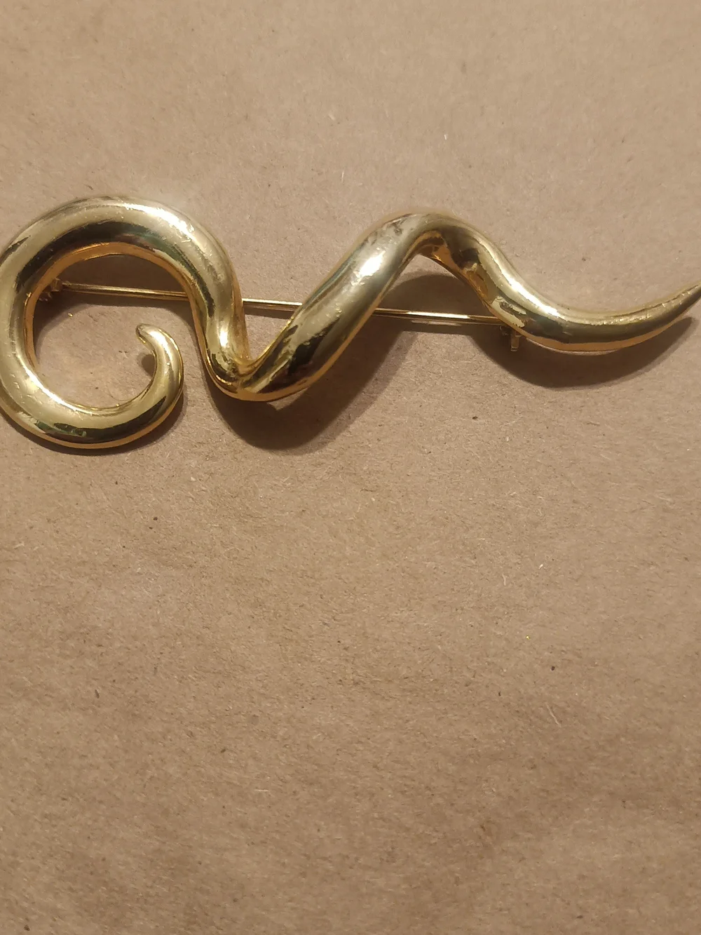 Gold-Tone Swirl Snake Brooch - Women Jewelry