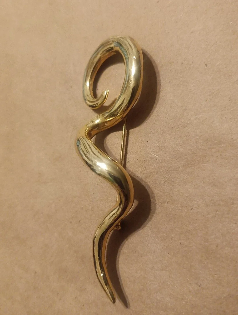 Gold-Tone Swirl Snake Brooch - Women Jewelry