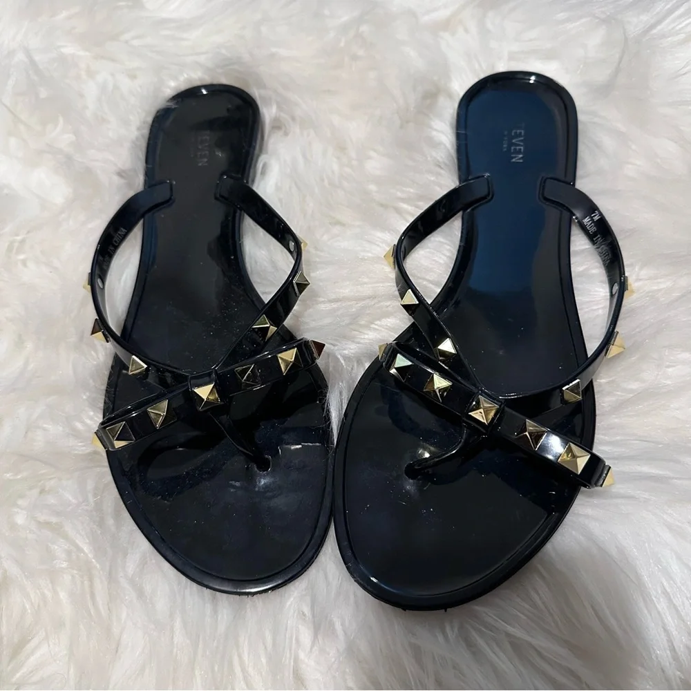 Black gold‎ Studded jelly Women's Sandals
