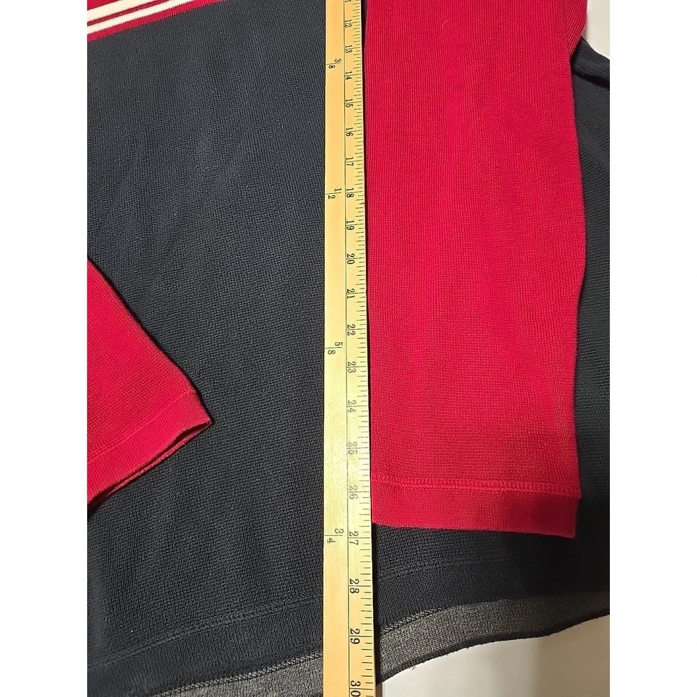 Eddie Bauer‎ Red Black Men's XL 1/4 Zip Pullower Sweater