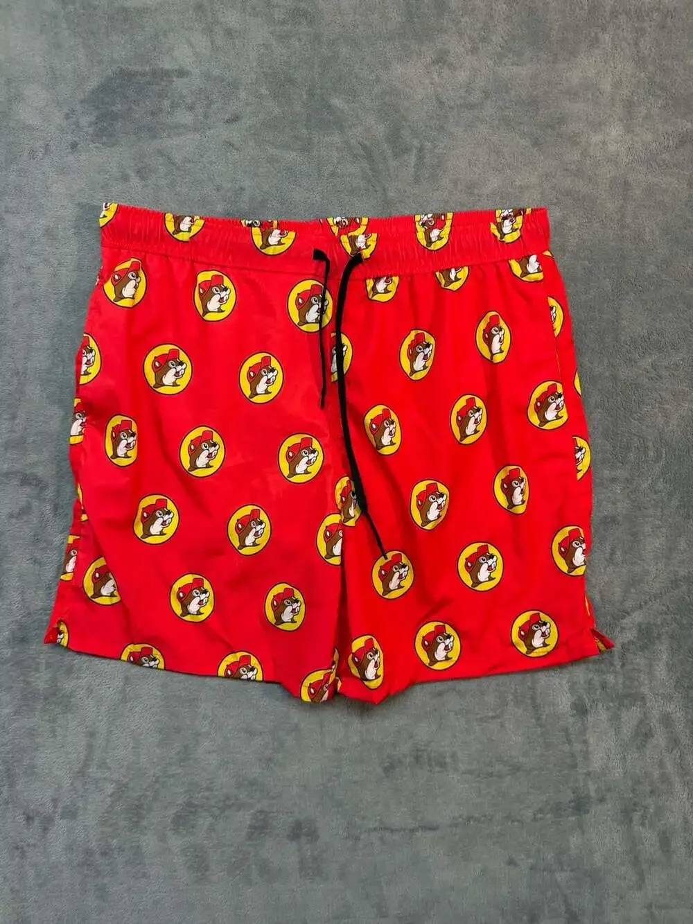 Buc-ee's Red Mania Beaver Logo Swim Shorts 2XL