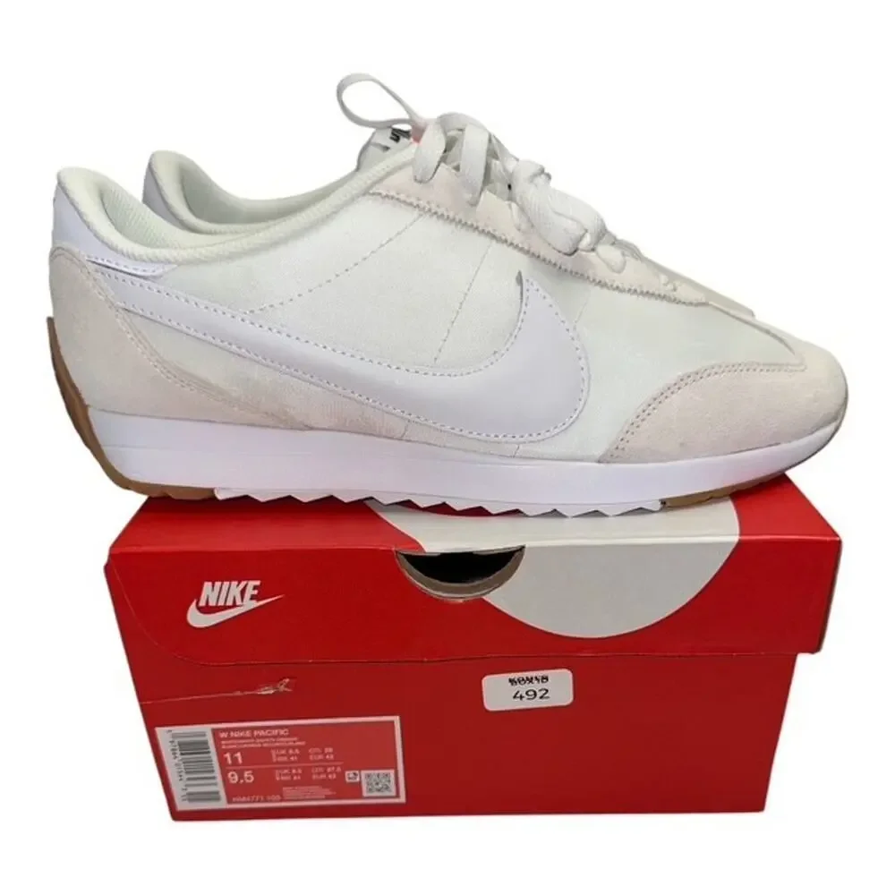 Nike Pacific Womens 11 White Orange Athletic Shoes Sneakers Puff Logo HM4771-103
