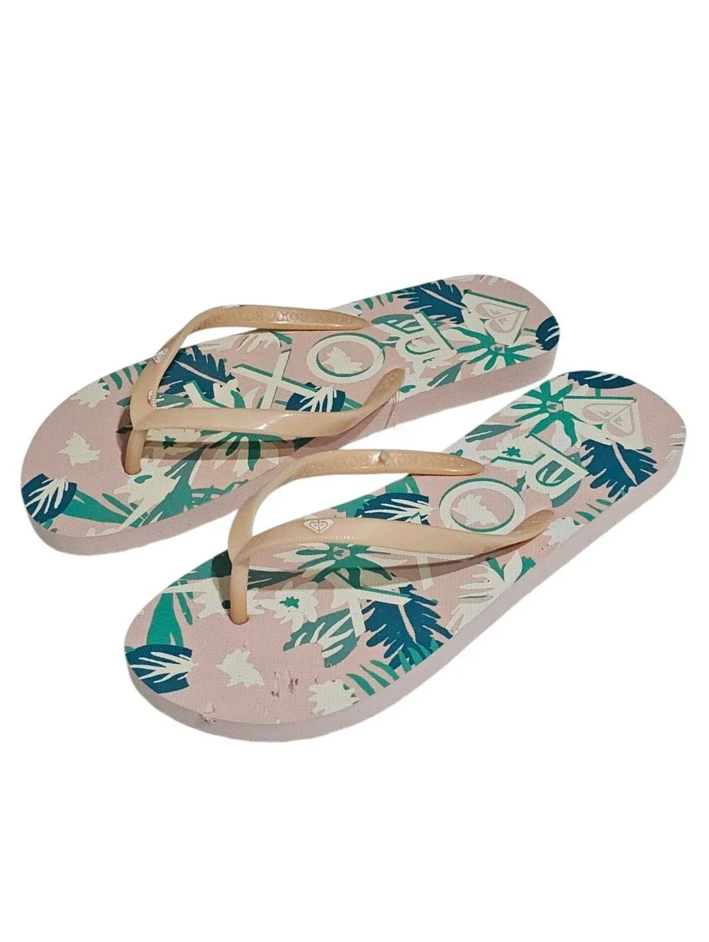 Roxy Melon III Floral flip-flop sandals Womens size 7