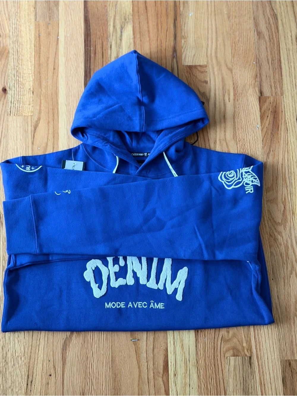 Blank NYC Royal Blue Graphic Zip-Up Hoodie for Men