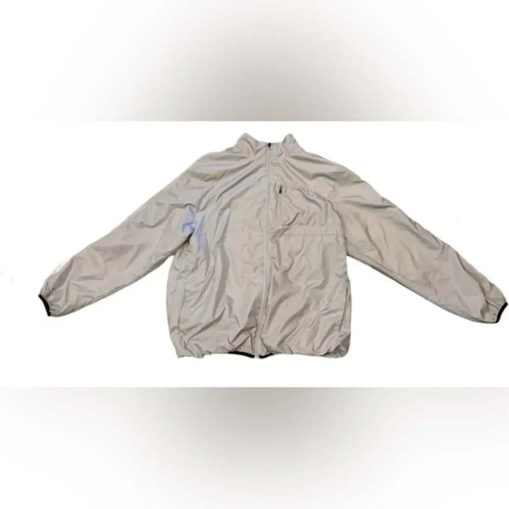 Starter Athletic Windbreaker Jacket Men’s Size M Gray‎ Orange Full Zip