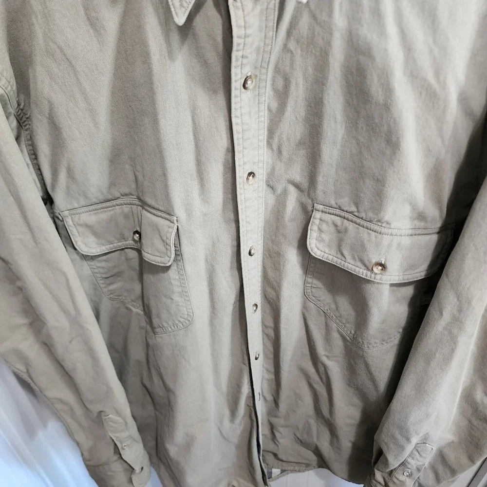 Vintage Eddie Bauer Jacket Shirt Mens Large Shacket Plaid Flannel Lined USA Made