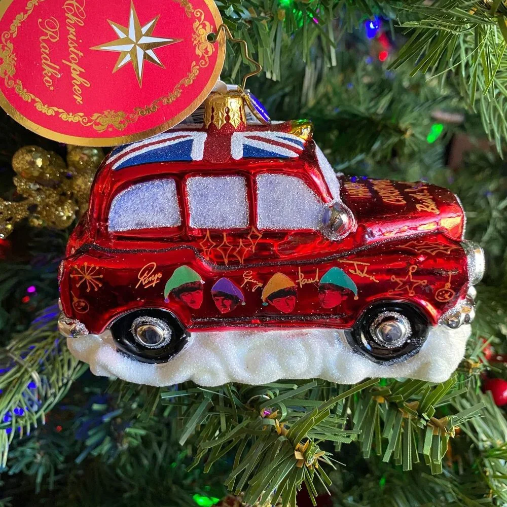 Christopher Radko The Beatles Happy Christmas Hackney Cab ornament‎ NEW