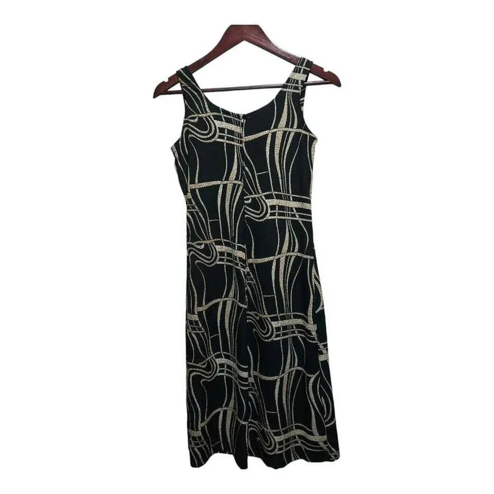 Sleeveless black‎ & gold dress. Size small