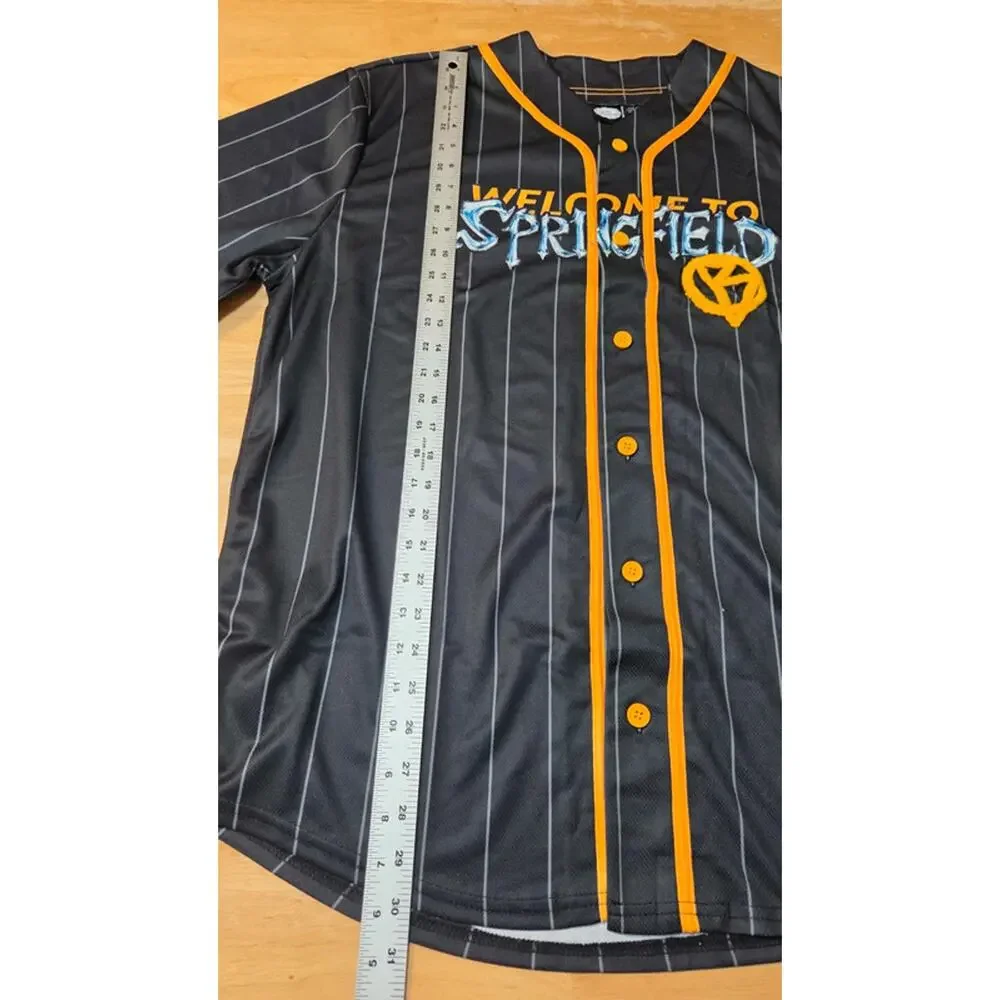 The Simpsons Bart Simpson Baseball Jersey Mens XL Black Orange Springfield
