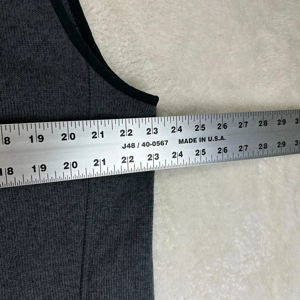L.L.Bean Sweater Fleece Vest Mens L Tall Charcoal Gray Heather Slightly Fitted