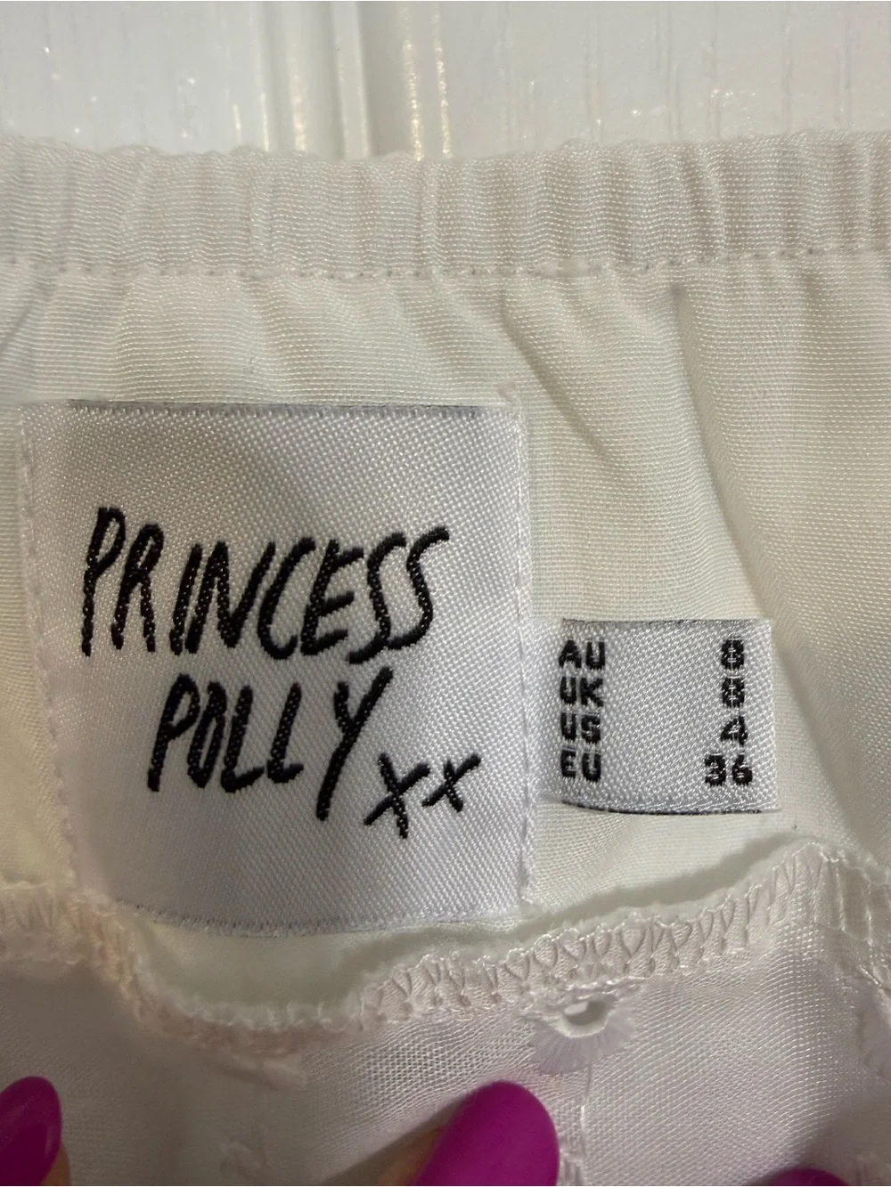 Princess Polly White Eyelet Floral-Strap Cropped Camisole