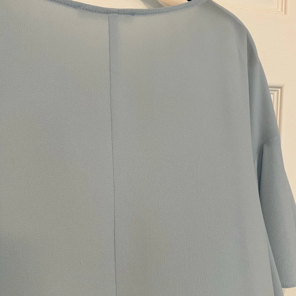 Caramela Preppy Baby Blue Drop Sleeve Blouse with Drop Neck Size Medium
