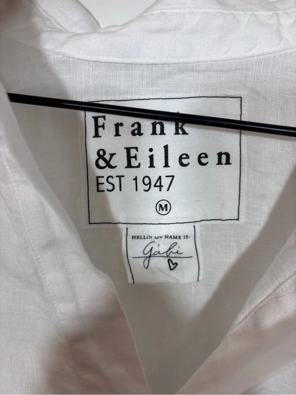 Frank & Eileen GABI Popover Shirt Medium White Linen flowy laidback lagenlook