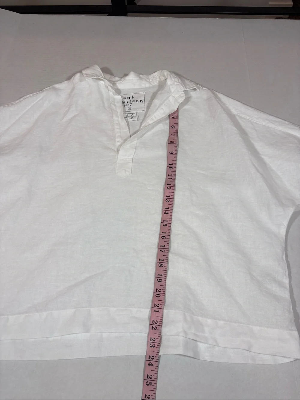 Frank & Eileen GABI Popover Shirt Medium White Linen flowy laidback lagenlook