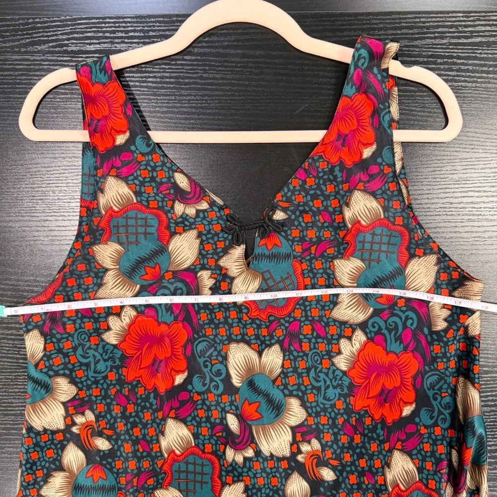 VTG Women's M Satin Robe and Nightgown Set Teal Floral Boho‎ 90s Retro