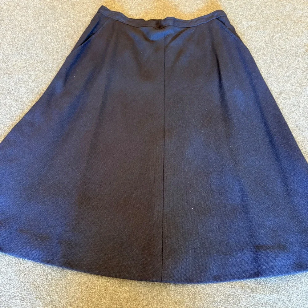 Vintage Evan-Picone Navy Blue Skirt Suit Blazer and A-Line Skirt Set