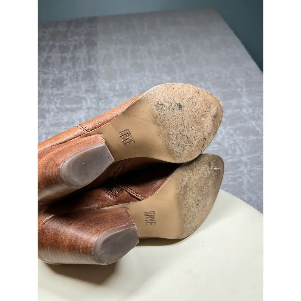 Frye Reina Cognac Leather Ankle Bootie 3479257 COG Women US 5.5