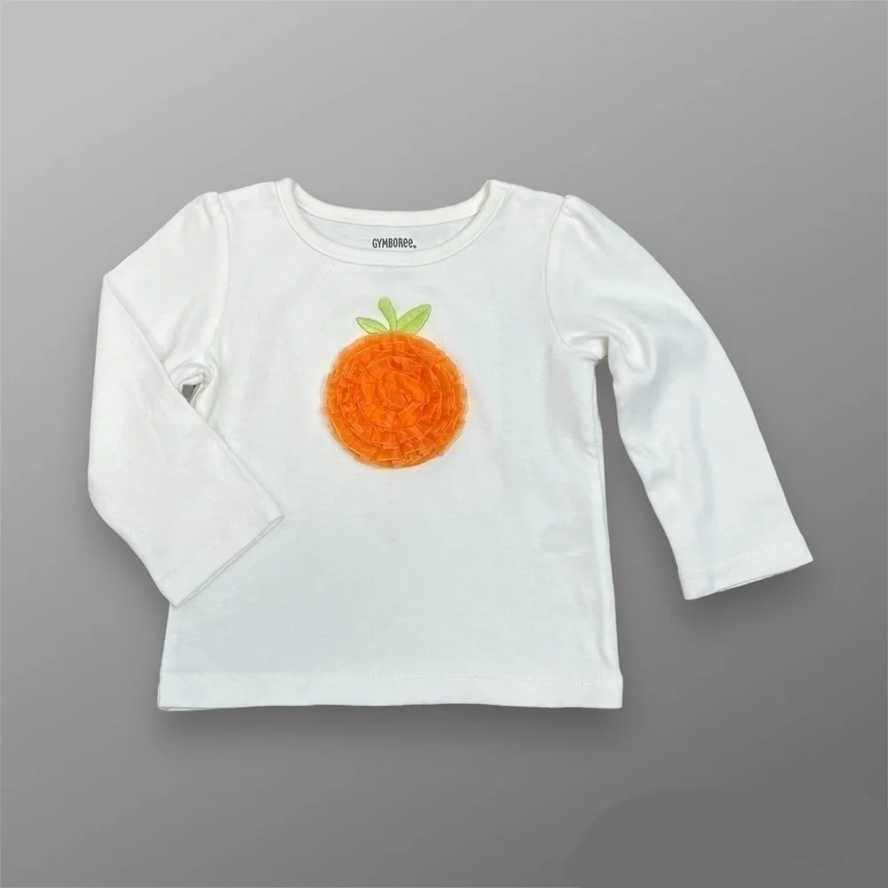 Gymboree Ruffle Pumpkin Top Tee Fall Harvest Autumn Halloween Girls 12-18 months