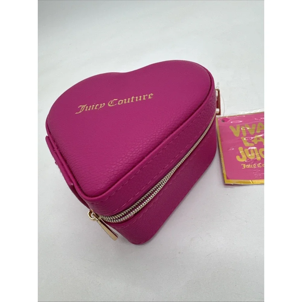 Juicy Couture NWT Pink Heart Zip Case For Jewelry‎