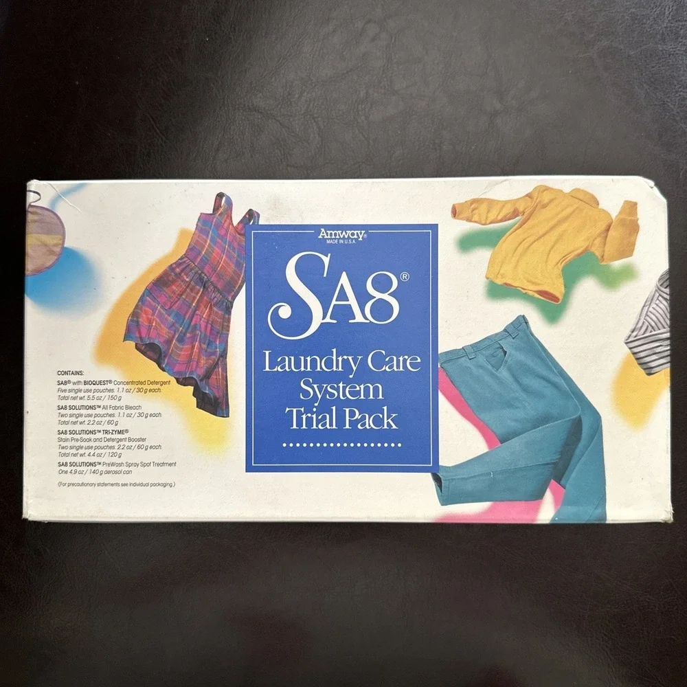 NOS Vtg Amway SA8 Laundry Care‎ System Detergent Bioquest Solutions Trial Pack