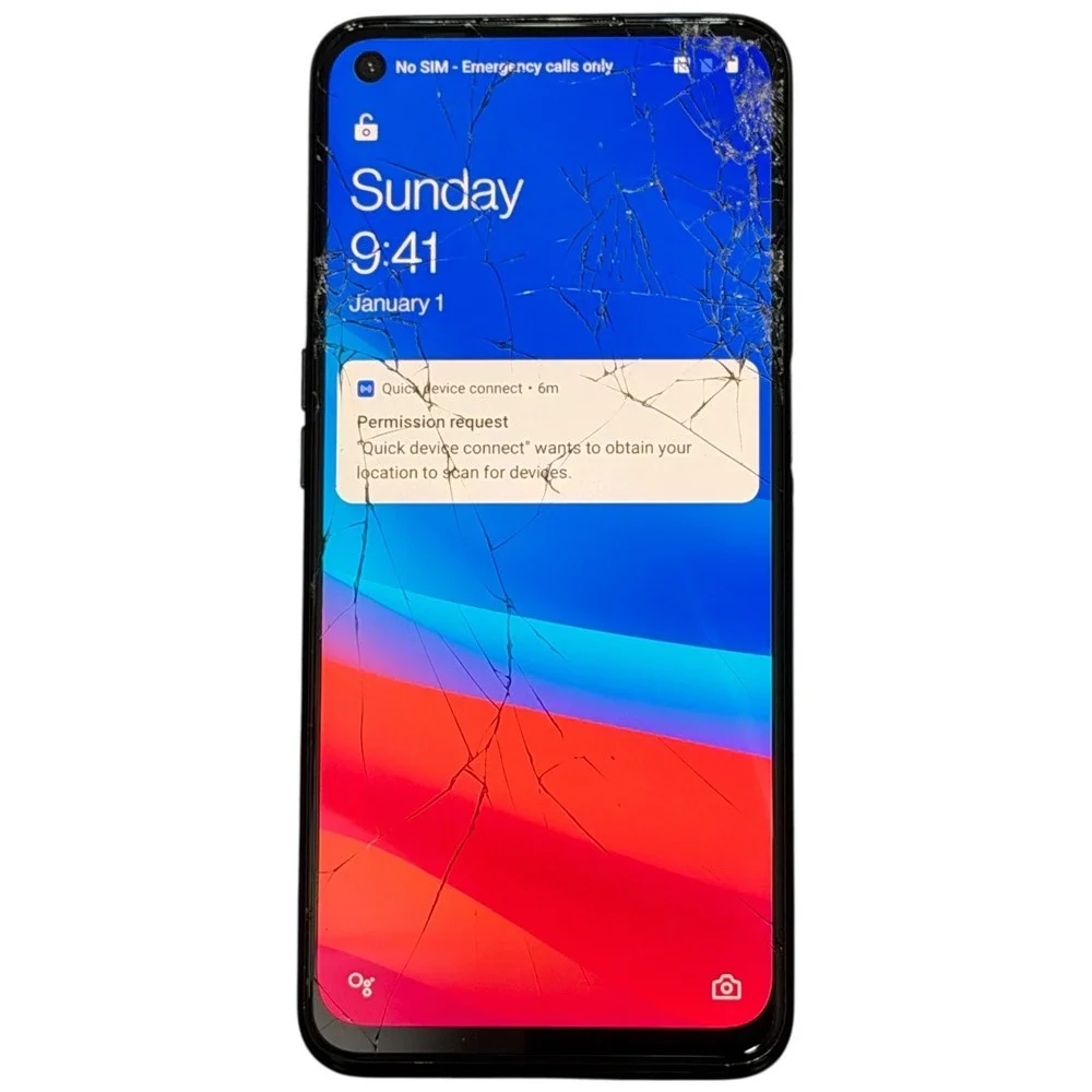 OnePlus Nord N200 Smartphone 64GB Cracked‎ Screen For Parts Repair