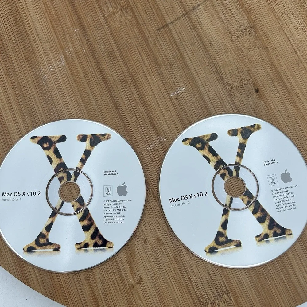 Mac OS X 10 v10.2 Jaguar Macintosh Upgrade Install Software Discs CDs‎ 2002