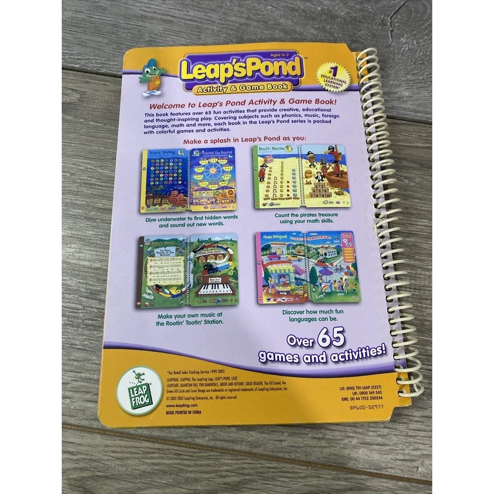Leap's Pond Leap Frog Leap Pad - Activity‎ & Game Book & cartridge