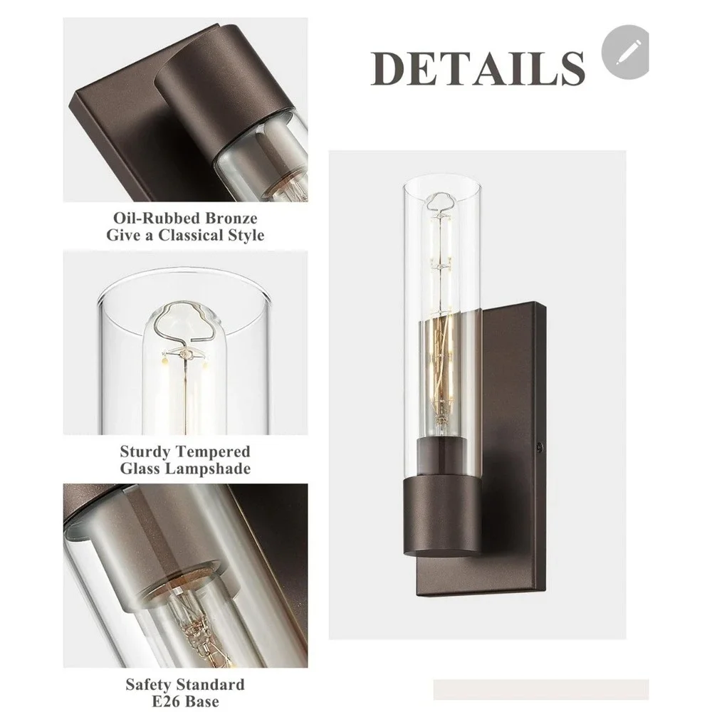 Sconce‎ Wall Lighting Set of 2, HWH 1-Light Bathroom Vanity Light Fixtures,