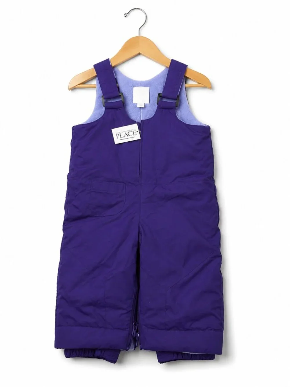 Children's Place Girls Ski Bib Sz 6-9 Months Purple Snow Pants Fleece Lined‎ NEW