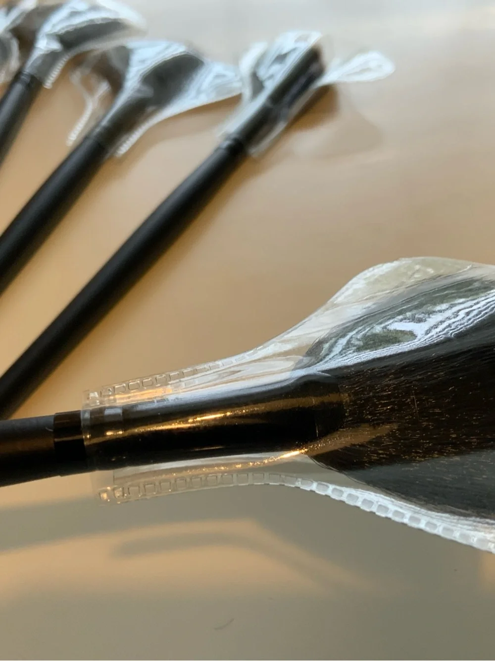 8-Pack Fan Makeup Brushes Set Black Handle Synthetic Bristles Applicators New