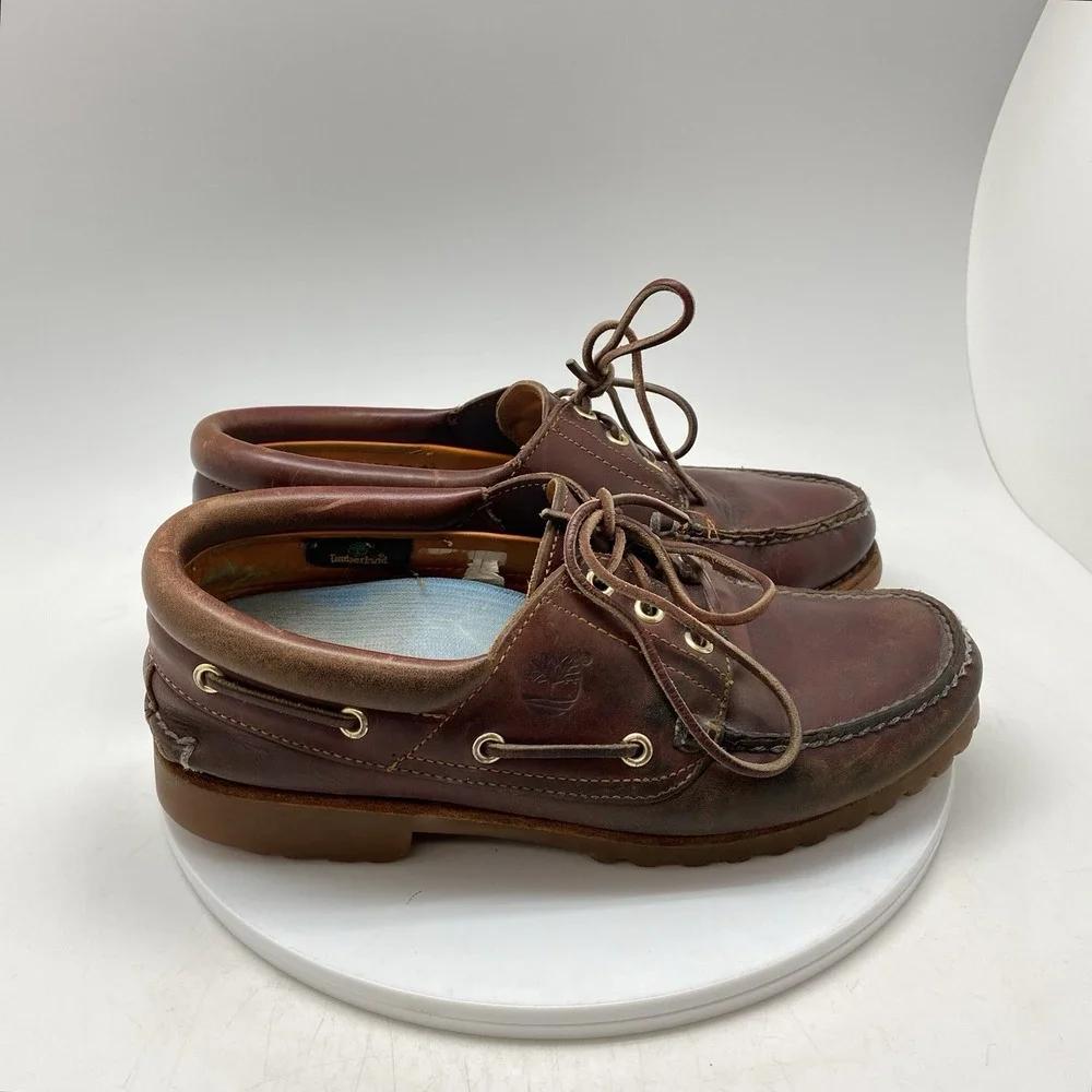 Timberland Sneakers Mens 9 M Handsewn Boat Shoes‎ 3-Eye Burgundy Preppy 50009