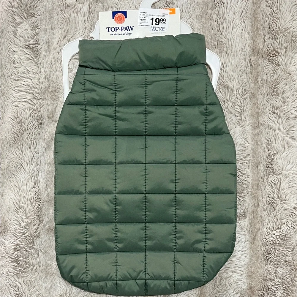 Top Paw Olive Green Quilted Dog Jacket