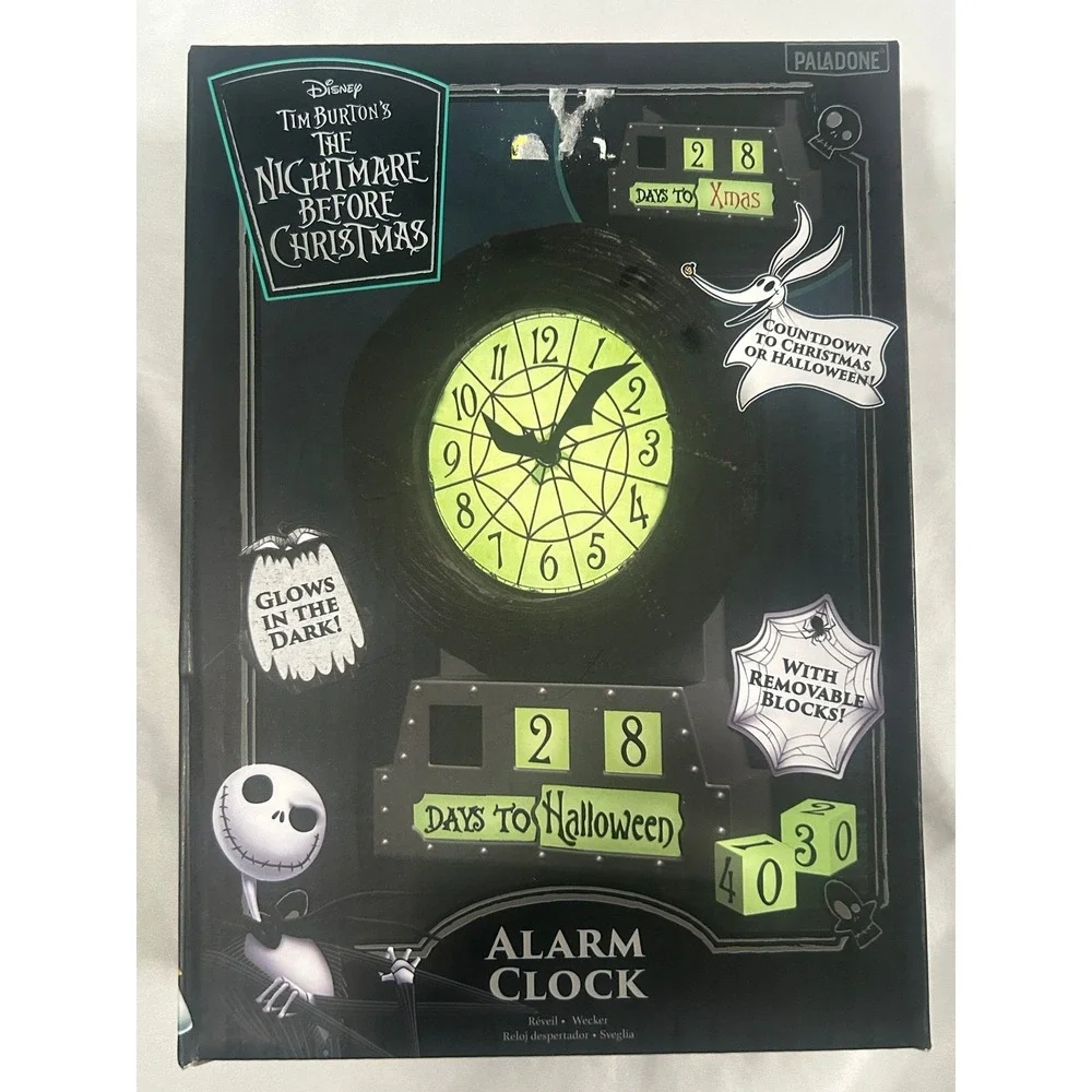 Disney Nightmare Before Christmas Alarm Clock Glow Dark Countdown Paladone #
