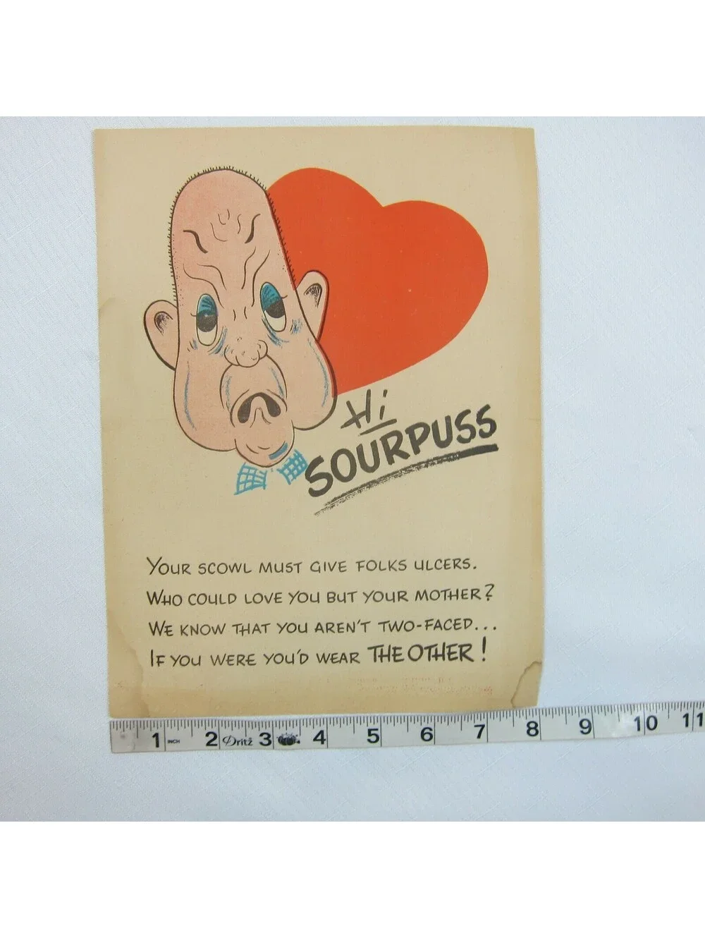 Vintage Vinegar Valentine Sourpuss Penny Dreadful Sarcasm Insult Poem Ephemera