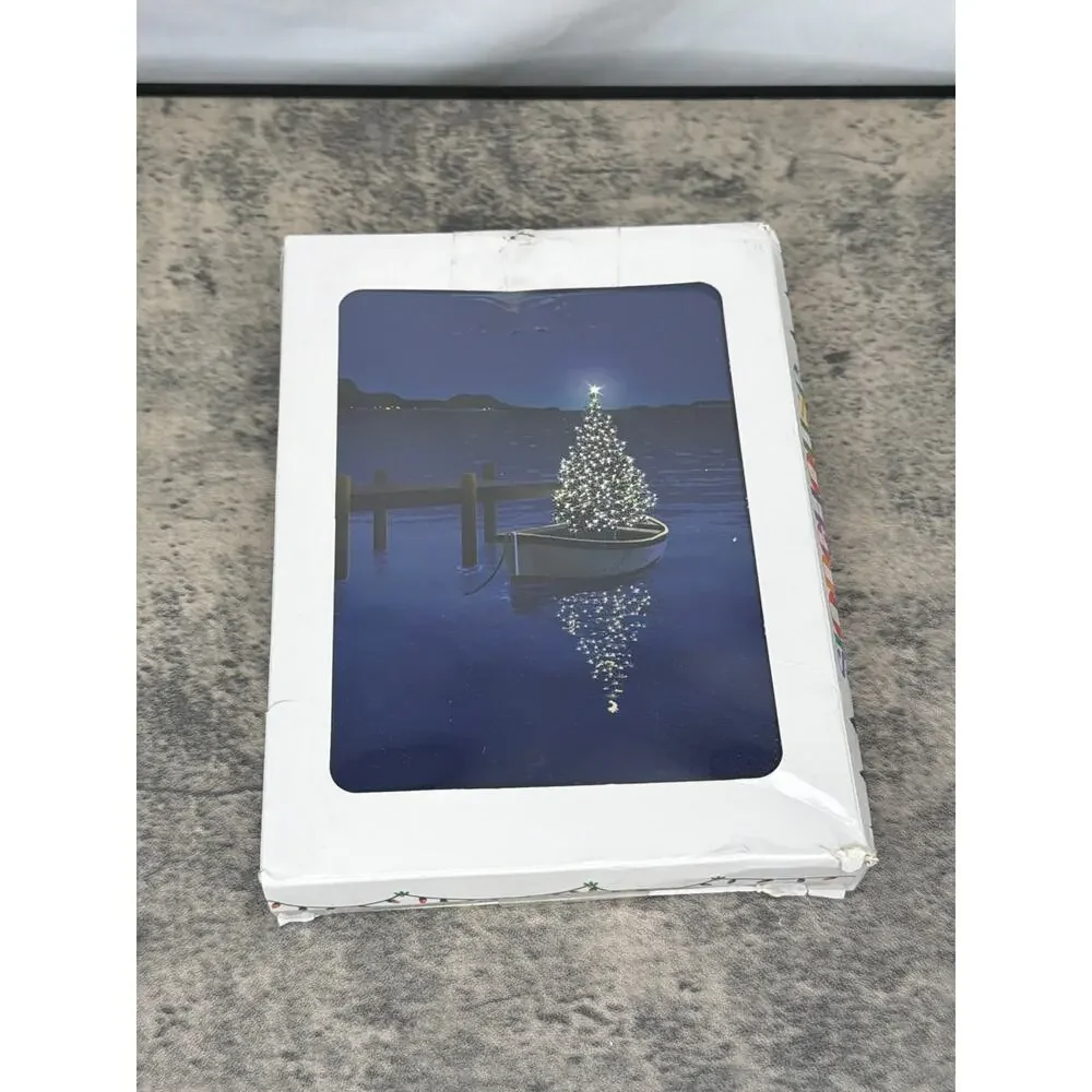 Holiday Boat Christmas Card - 18 Boating Boxed Cards and Envelopes (Standard)
