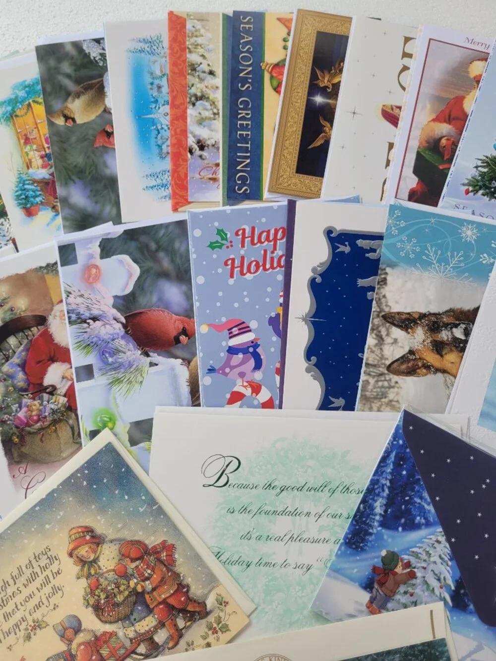 Deluxe Stationery Gift Box w/ Dividers 47 Greeting Cards Wrapping Paper 3 Bags